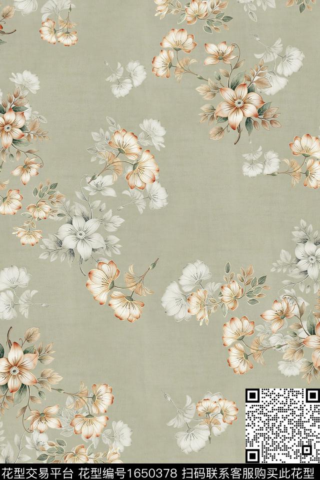 年轻女装满版散花小碎花数码印花花型下载（图片编号: 1650378） - 瓦栏（Walan）