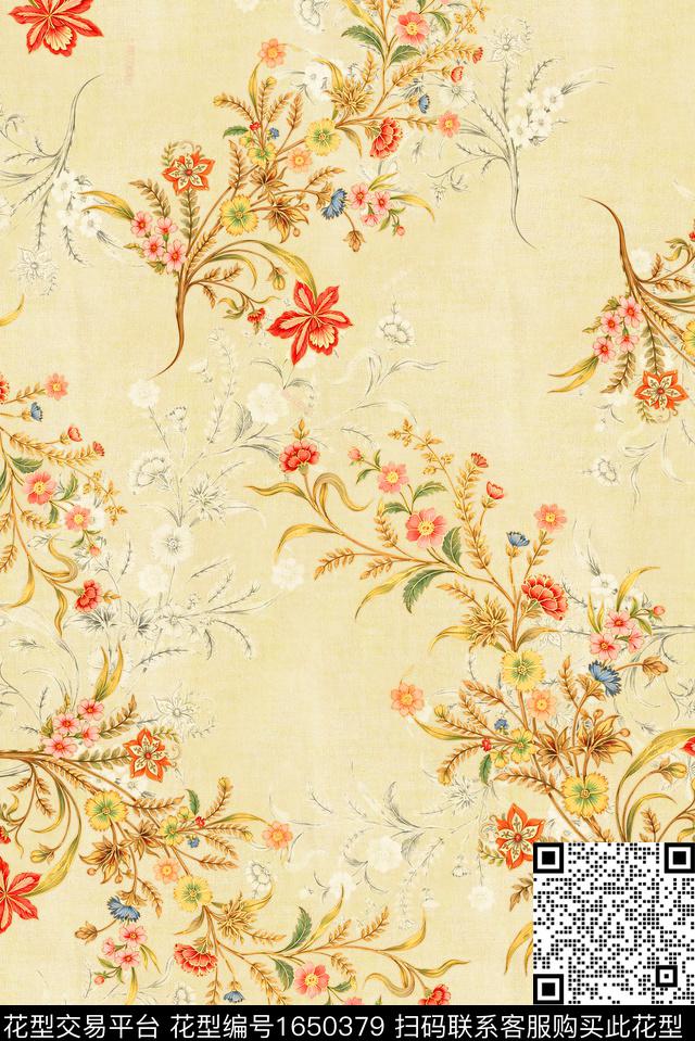 年轻女装满版散花小碎花数码印花花型下载（图片编号: 1650379） - 瓦栏（Walan）