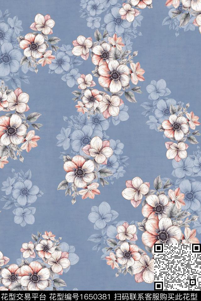 年轻女装满版散花小碎花数码印花花型下载（图片编号: 1650381） - 瓦栏（Walan）
