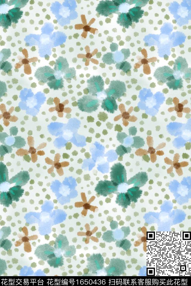 小清新花卉小碎花数码印花花型下载（图片编号: 1650436） - 瓦栏（Walan）