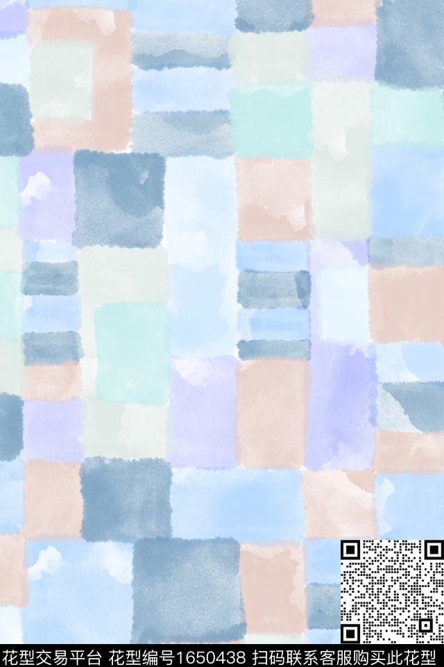 小清新简约水彩数码印花花型下载（图片编号: 1650438） - 瓦栏（Walan）