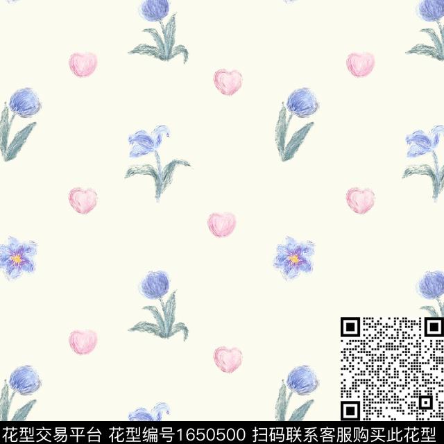 可爱爱心少女数码印花花型下载（图片编号: 1650500） - 瓦栏（Walan）