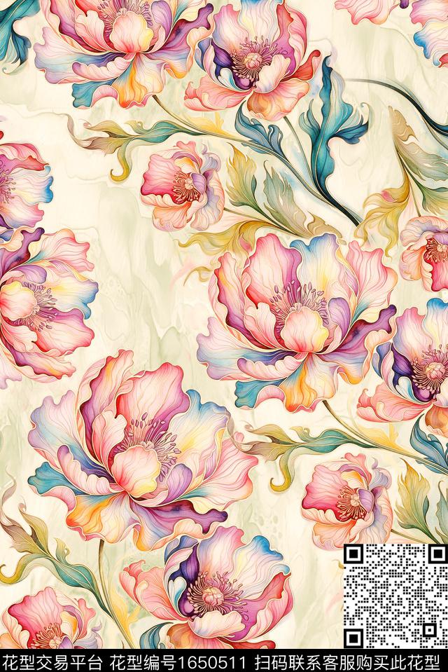 年轻女装满版散花小碎花数码印花花型下载（图片编号: 1650511） - 瓦栏（Walan）