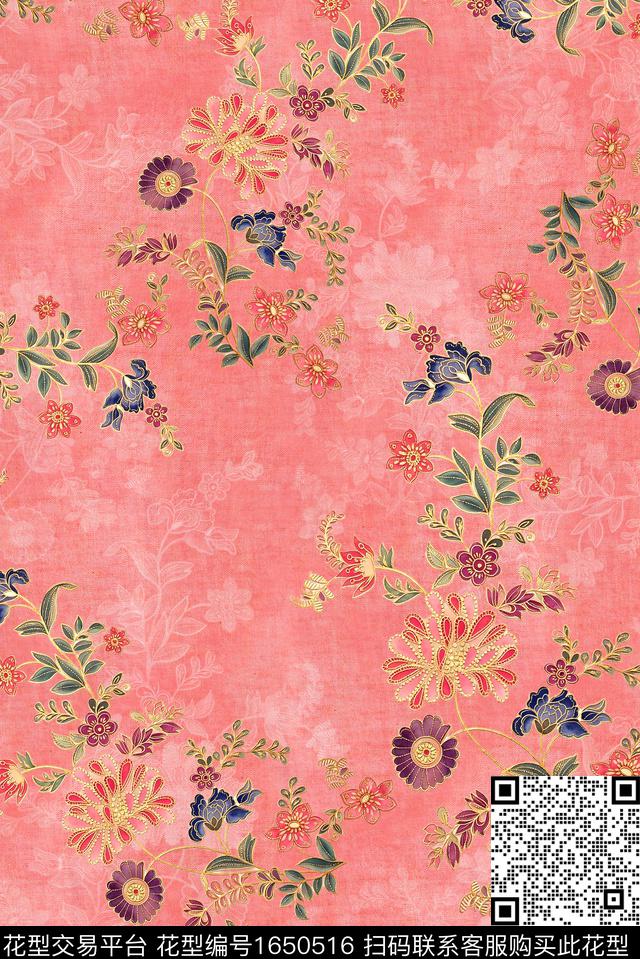 年轻女装满版散花小碎花数码印花花型下载（图片编号: 1650516） - 瓦栏（Walan）