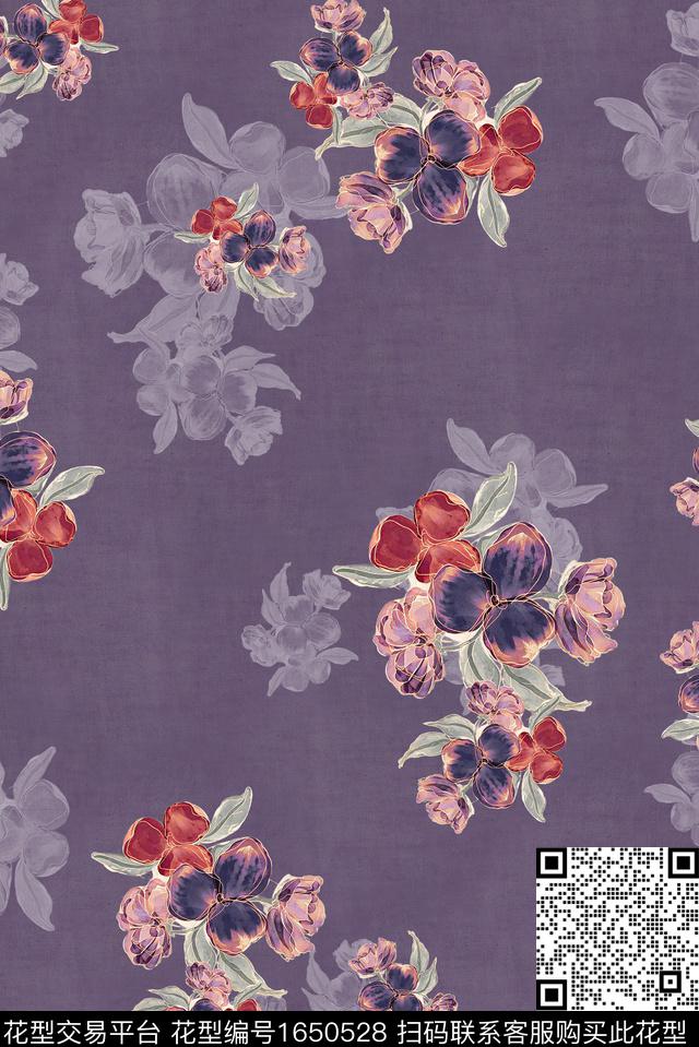 年轻女装满版散花小碎花数码印花花型下载（图片编号: 1650528） - 瓦栏（Walan）
