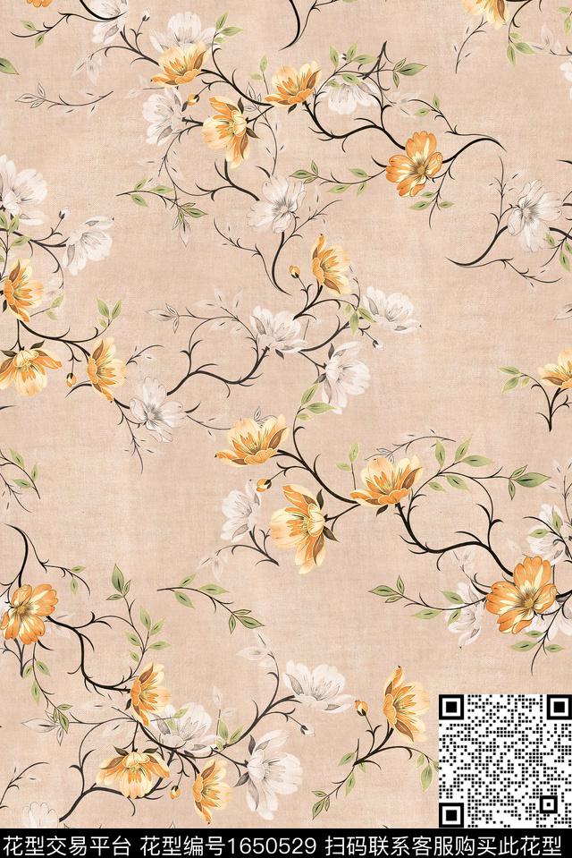 年轻女装满版散花小碎花数码印花花型下载（图片编号: 1650529） - 瓦栏（Walan）