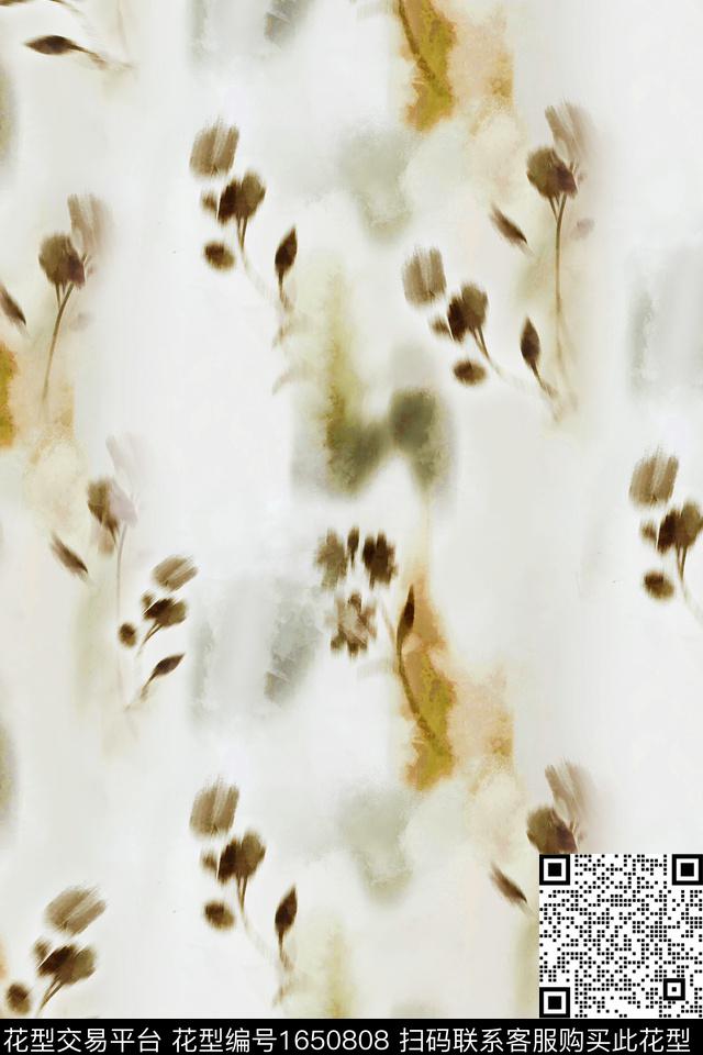 年轻女装花卉抽象花卉数码印花花型下载（图片编号: 1650808） - 瓦栏（Walan）