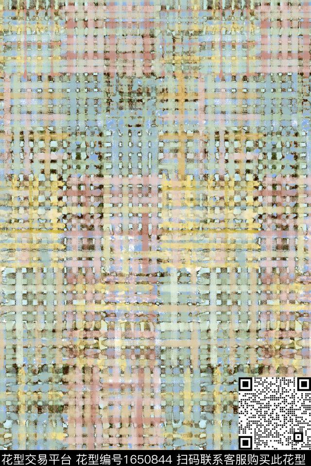 肌理复古格子数码印花花型下载（图片编号: 1650844） - 瓦栏（Walan）