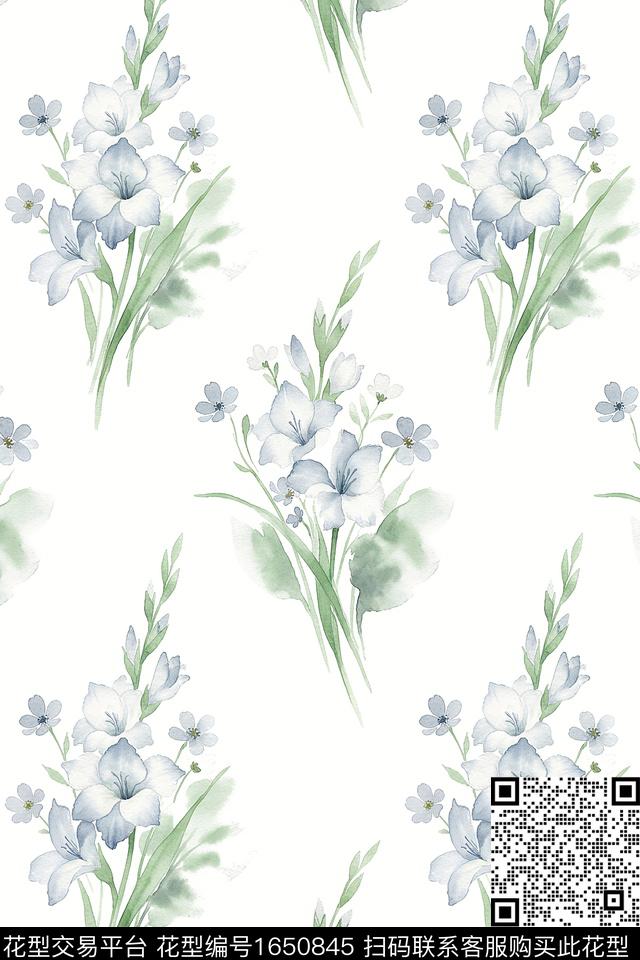 年轻女装小清新清爽底花卉数码印花花型下载（图片编号: 1650845） - 瓦栏（Walan）