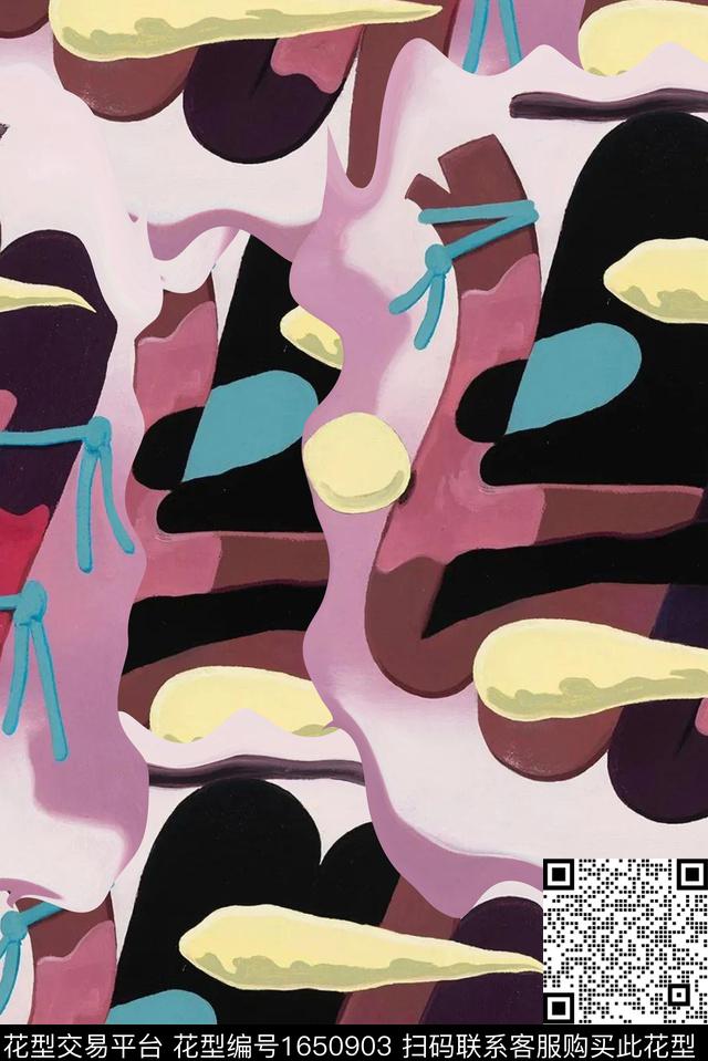 年轻女装几何复古数码印花花型下载（图片编号: 1650903） - 瓦栏（Walan）
