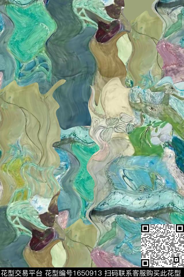 年轻女装几何复古数码印花花型下载（图片编号: 1650913） - 瓦栏（Walan）