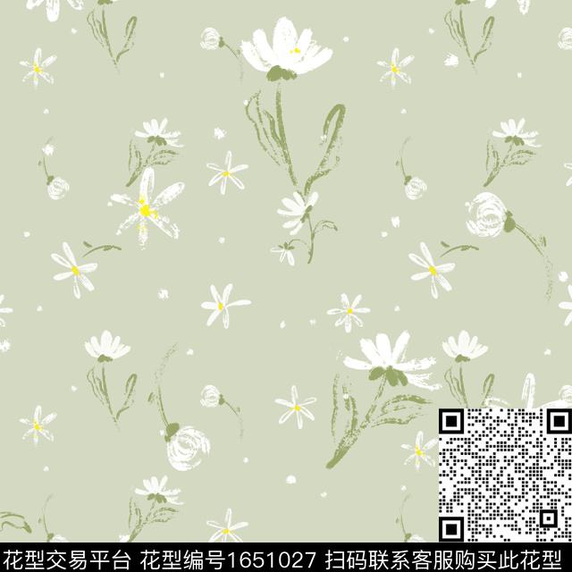 花卉小碎花田园数码印花花型下载（图片编号: 1651027） - 瓦栏（Walan）