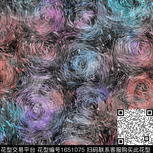 抽象笔触数码印花花型下载（图片编号: 1651075） - 瓦栏（Walan）