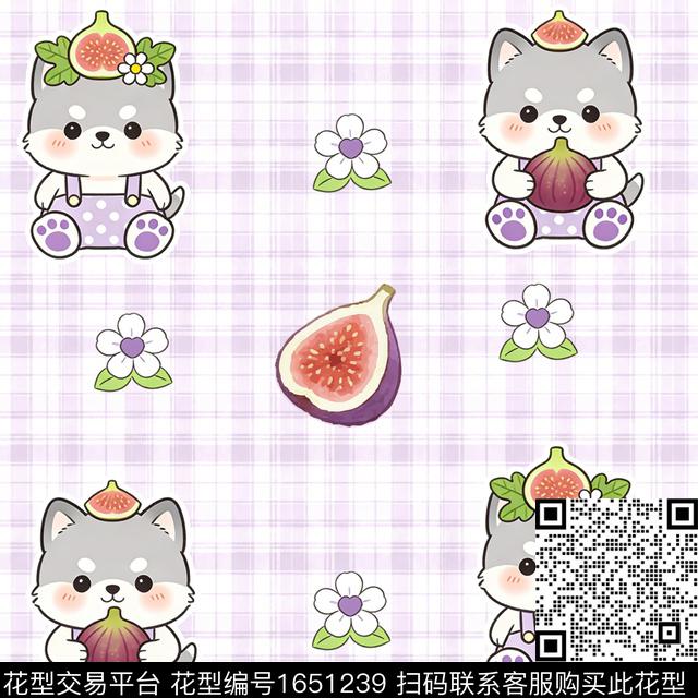 狗无花果小花数码印花花型下载（图片编号: 1651239） - 瓦栏（Walan）