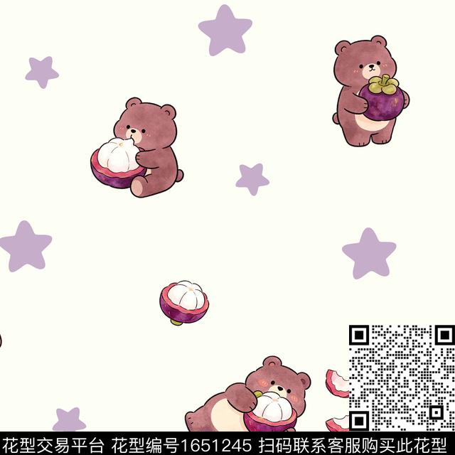 卡通山竹棕熊数码印花花型下载（图片编号: 1651245） - 瓦栏（Walan）