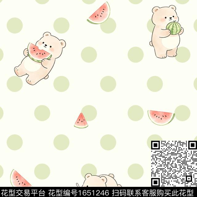 西瓜波点卡通数码印花花型下载（图片编号: 1651246） - 瓦栏（Walan）