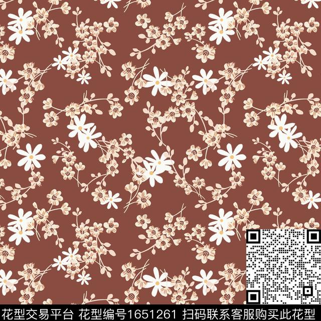 花卉小碎花数码印花花型下载（图片编号: 1651261） - 瓦栏（Walan）