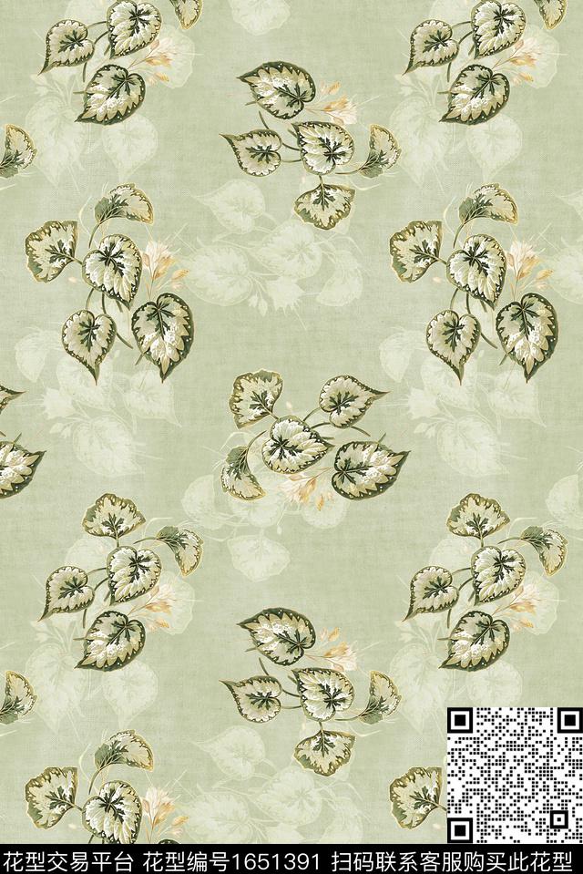 年轻女装满版散花水彩花卉数码印花花型下载（图片编号: 1651391） - 瓦栏（Walan）