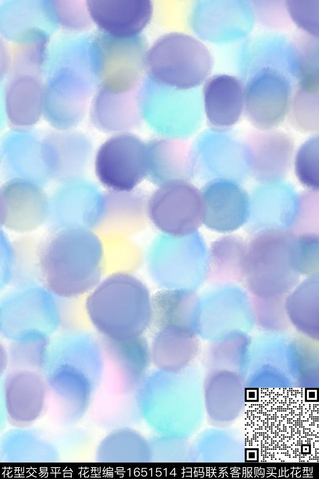 小清新点彩可爱数码印花花型下载（图片编号: 1651514） - 瓦栏（Walan）