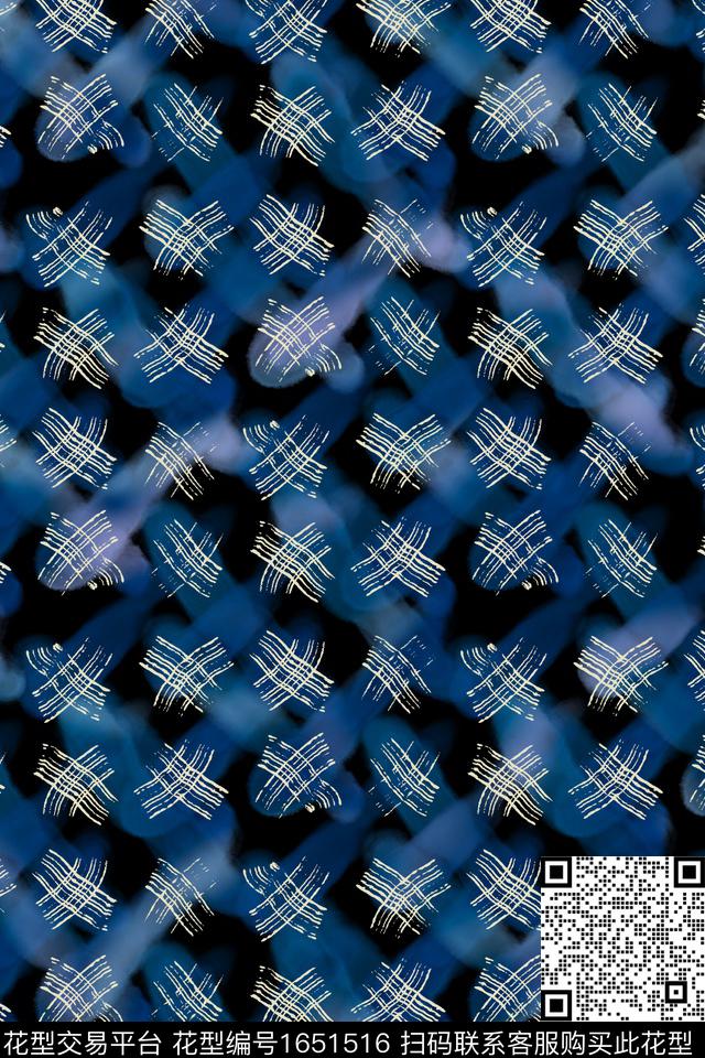 肌理简约格子数码印花花型下载（图片编号: 1651516） - 瓦栏（Walan）