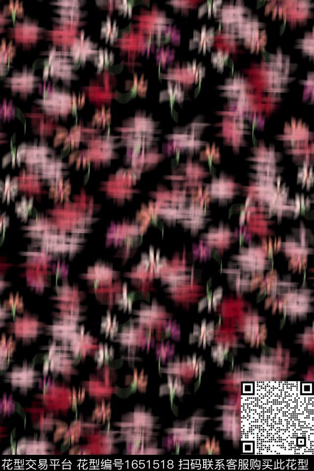 花卉小碎花朦胧花卉数码印花花型下载（图片编号: 1651518） - 瓦栏（Walan）