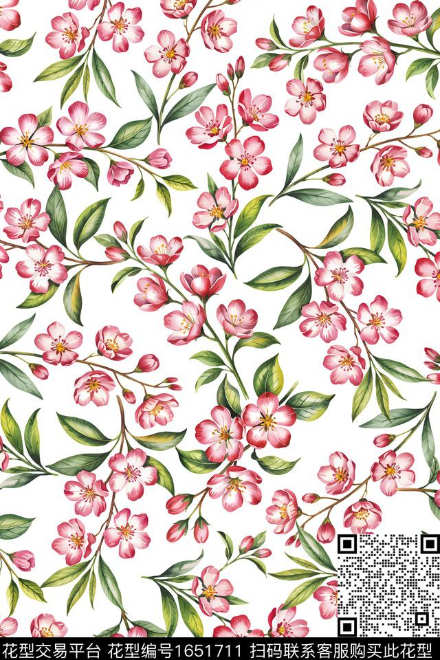 年轻女装花卉小碎花数码印花花型下载（图片编号: 1651711） - 瓦栏（Walan）