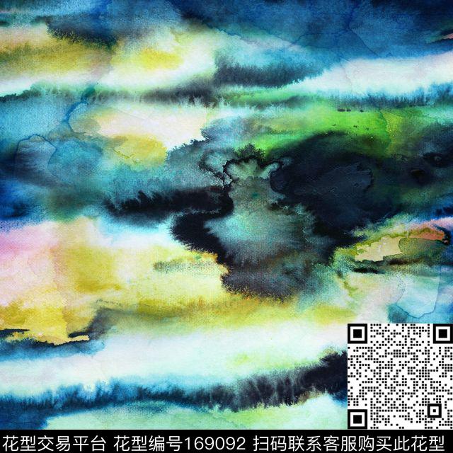 水墨渐变彩色数码印花花型下载（图片编号: 169092） - 瓦栏（Walan）