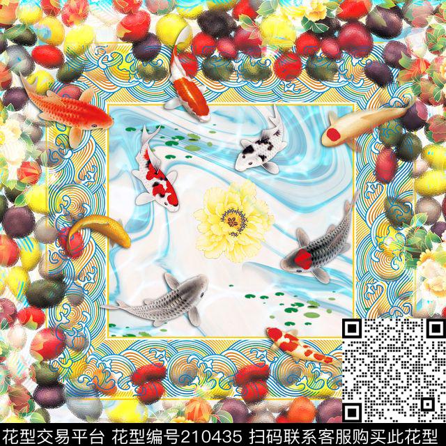 Q-围巾方巾/Scarf数码印花花型下载（图片编号: 210435） - 瓦栏（Walan）