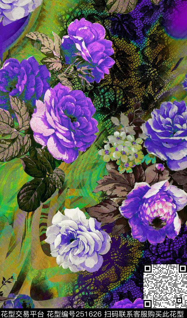 数码印花花型下载（图片编号: 251626） - 瓦栏（Walan）