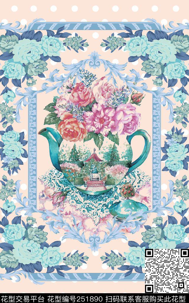清新淡雅插画复古小清新P-田园风/Countryside传统印花花型下载（图片编号: 251890） - 瓦栏（Walan）