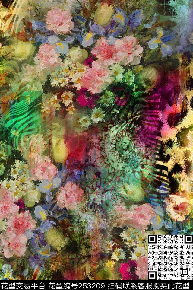 数码印花花型下载（图片编号: 253209） - 瓦栏（Walan）