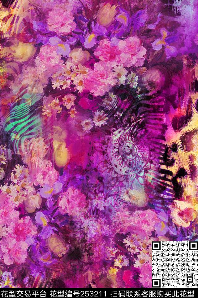 数码印花花型下载（图片编号: 253211） - 瓦栏（Walan）