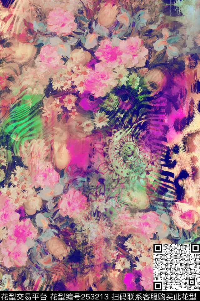 数码印花花型下载（图片编号: 253213） - 瓦栏（Walan）