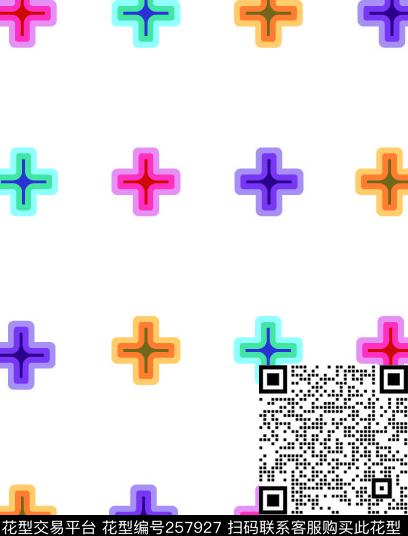 十字几何X-字母符号/Letter传统印花花型下载（图片编号: 257927） - 瓦栏（Walan）