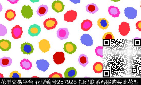 彩色圆点可爱传统印花花型下载（图片编号: 257928） - 瓦栏（Walan）