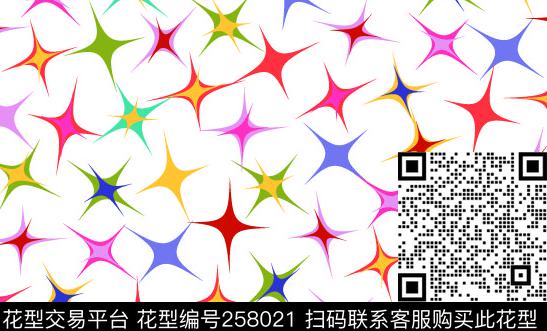 十字几何X-字母符号/Letter传统印花花型下载（图片编号: 258021） - 瓦栏（Walan）