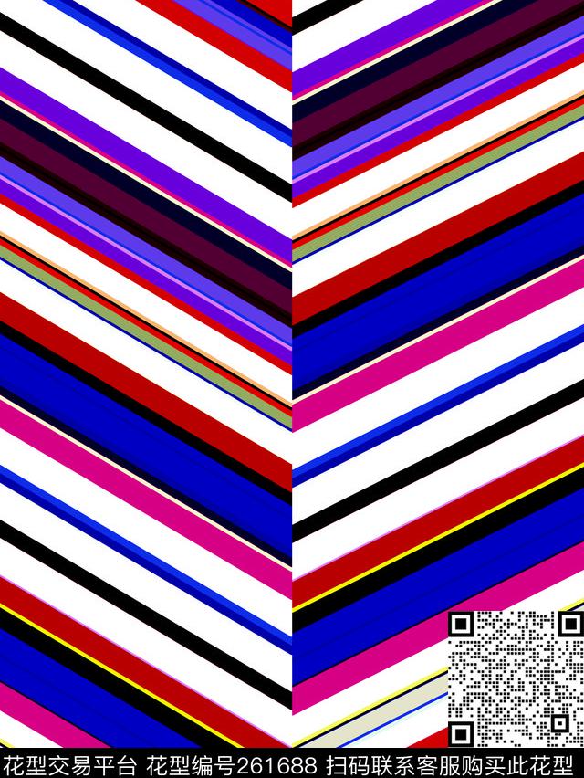 条纹几何简约传统印花花型下载（图片编号: 261688） - 瓦栏（Walan）