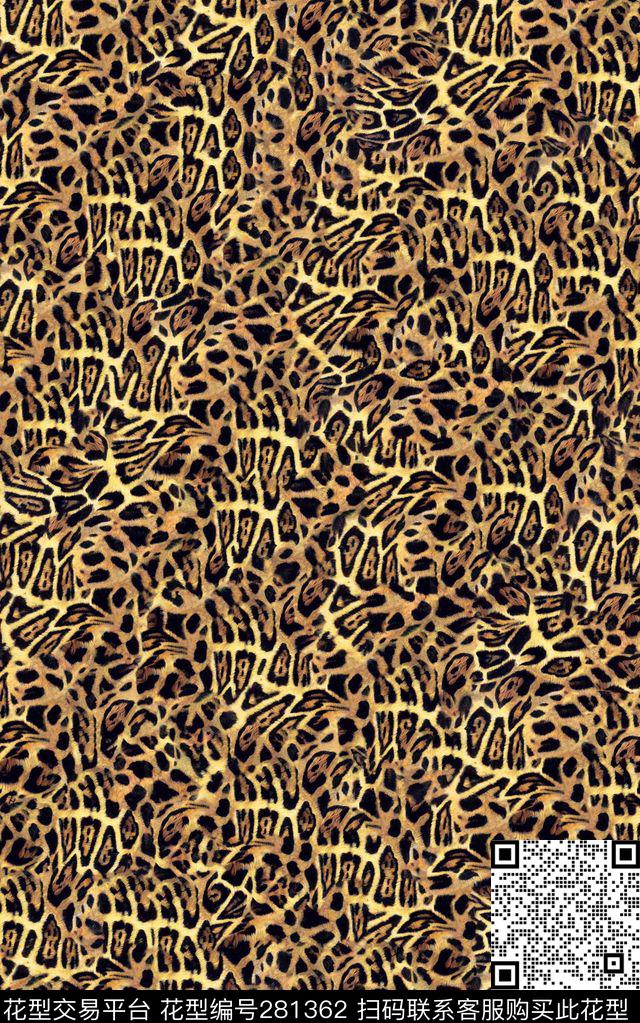 猫科动物豹纹图案 - 281362 - 豹纹 简洁 大气 - 数码印花花型 － 箱包花型设计 － 瓦栏