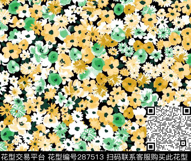 传统印花花型下载（图片编号: 287513） - 瓦栏（Walan）