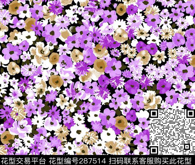 传统印花花型下载（图片编号: 287514） - 瓦栏（Walan）