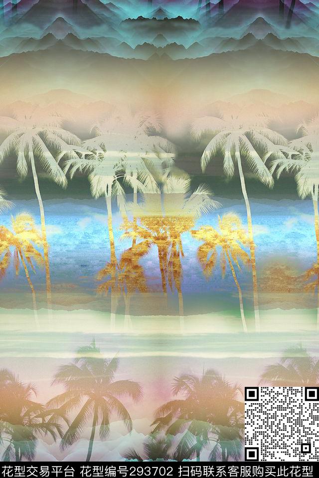 摄影写实风景海景数码印花花型下载（图片编号: 293702） - 瓦栏（Walan）
