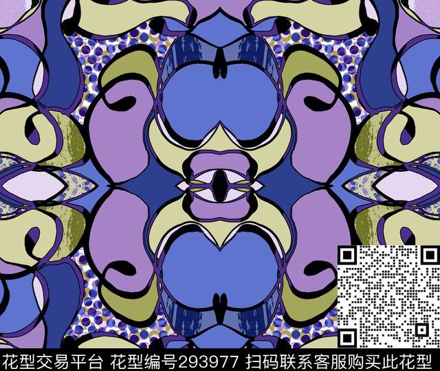 几何传统印花花型下载（图片编号: 293977） - 瓦栏（Walan）