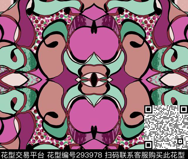 传统印花花型下载（图片编号: 293978） - 瓦栏（Walan）