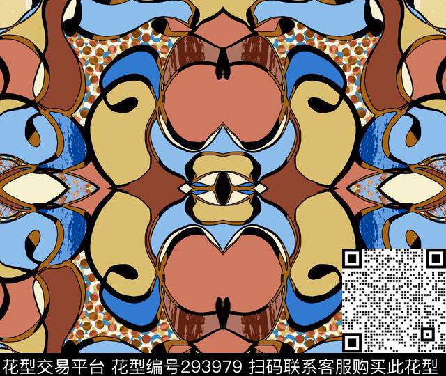 传统印花花型下载（图片编号: 293979） - 瓦栏（Walan）