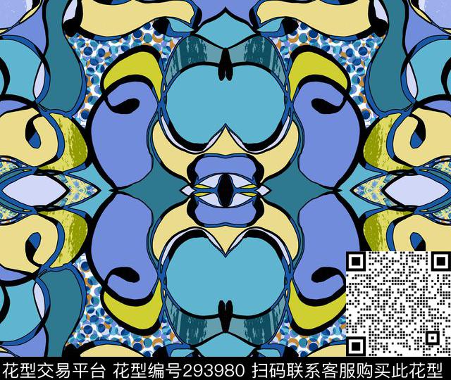 传统印花花型下载（图片编号: 293980） - 瓦栏（Walan）