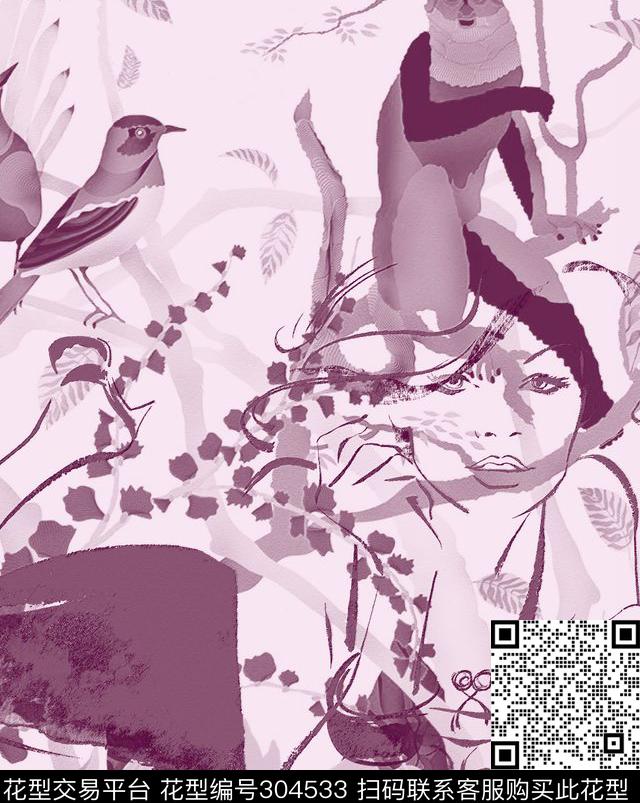 数码印花花型下载（图片编号: 304533） - 瓦栏（Walan）