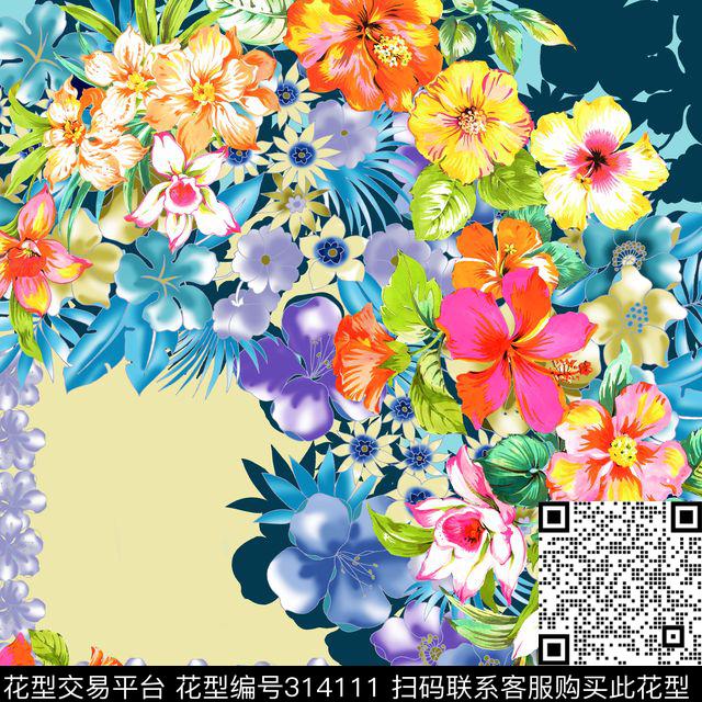 围巾数码印花花型下载（图片编号: 314111） - 瓦栏（Walan）