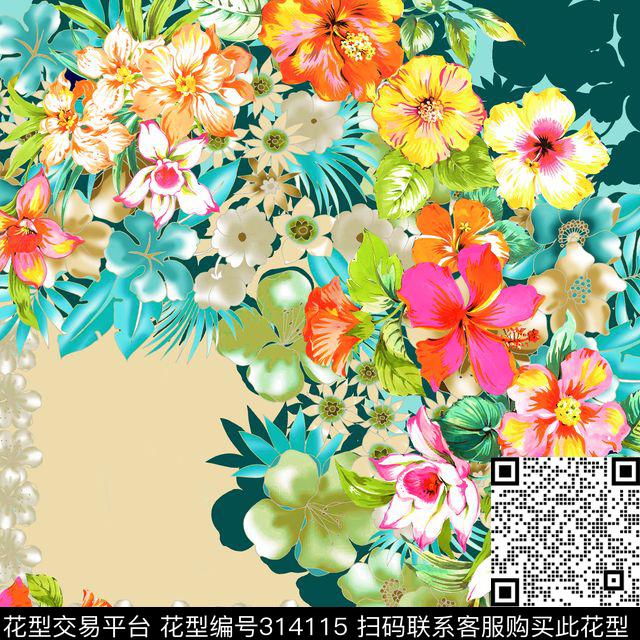 围巾数码印花花型下载（图片编号: 314115） - 瓦栏（Walan）