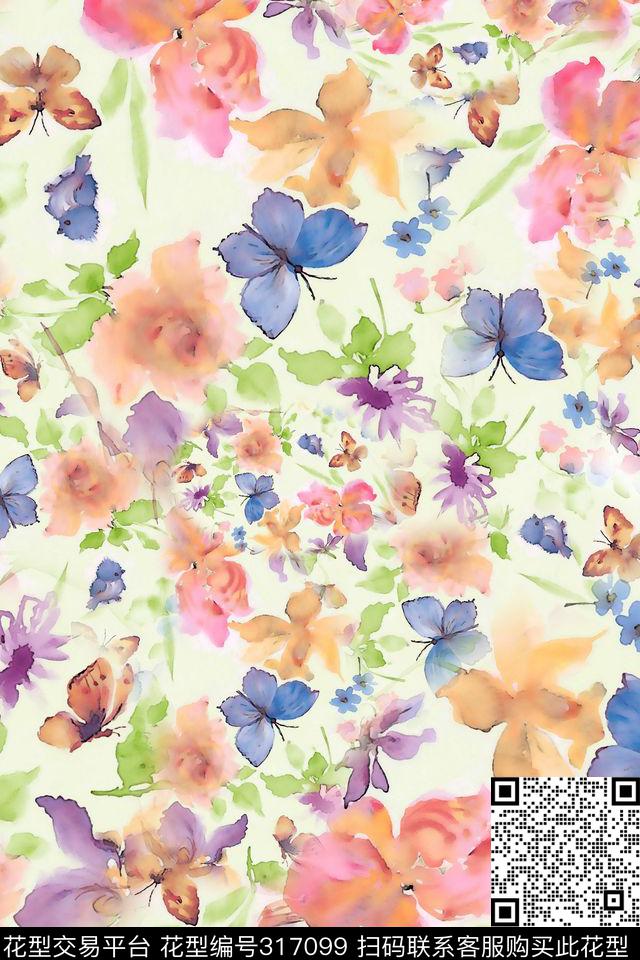 小碎花小清新春夏数码印花花型下载（图片编号: 317099） - 瓦栏（Walan）