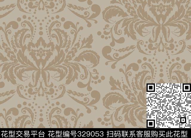 家纺床品传统印花花型下载（图片编号: 329053） - 瓦栏（Walan）